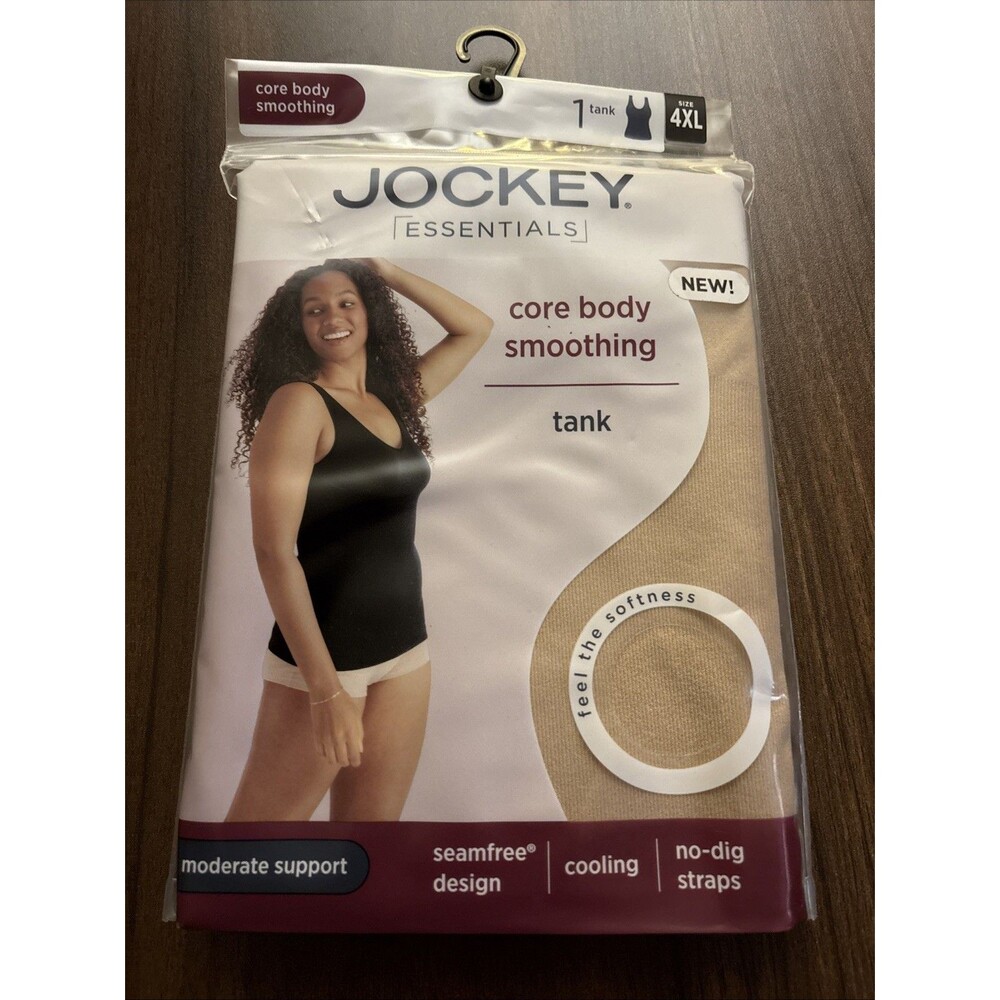 JOCKEY ESSENTIALS BEIGE CORE BODY SMOOTHING SEAMFREE TANK  Sz 4XL*